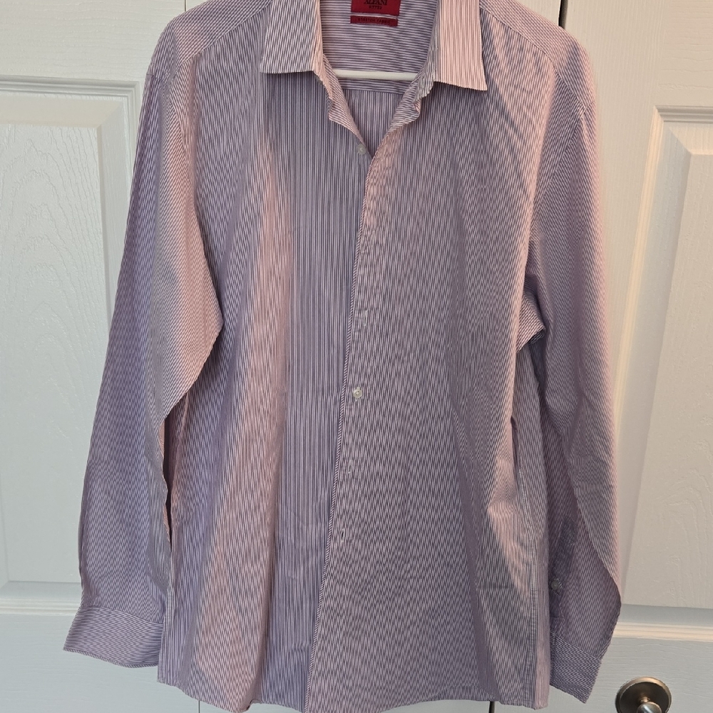 Alfani Men's Lavender Striped Dress Shirt